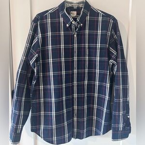 J Crew Men's Navy Plaid Shirt